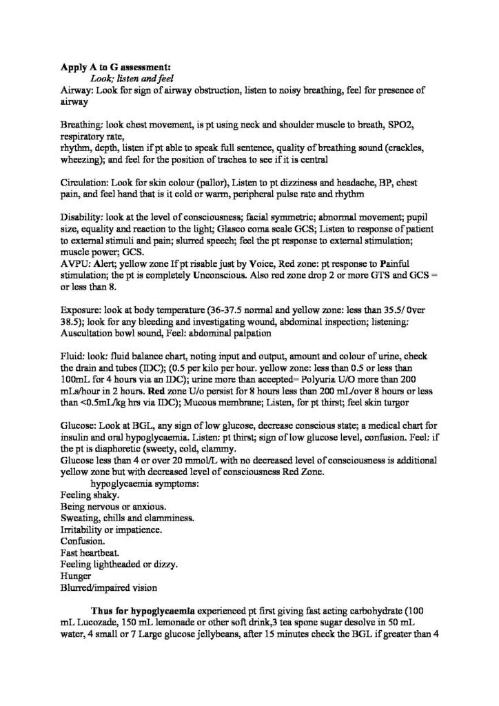 Nursing the Acutely Ill Person (NURS5084) week 1-5 exam notes