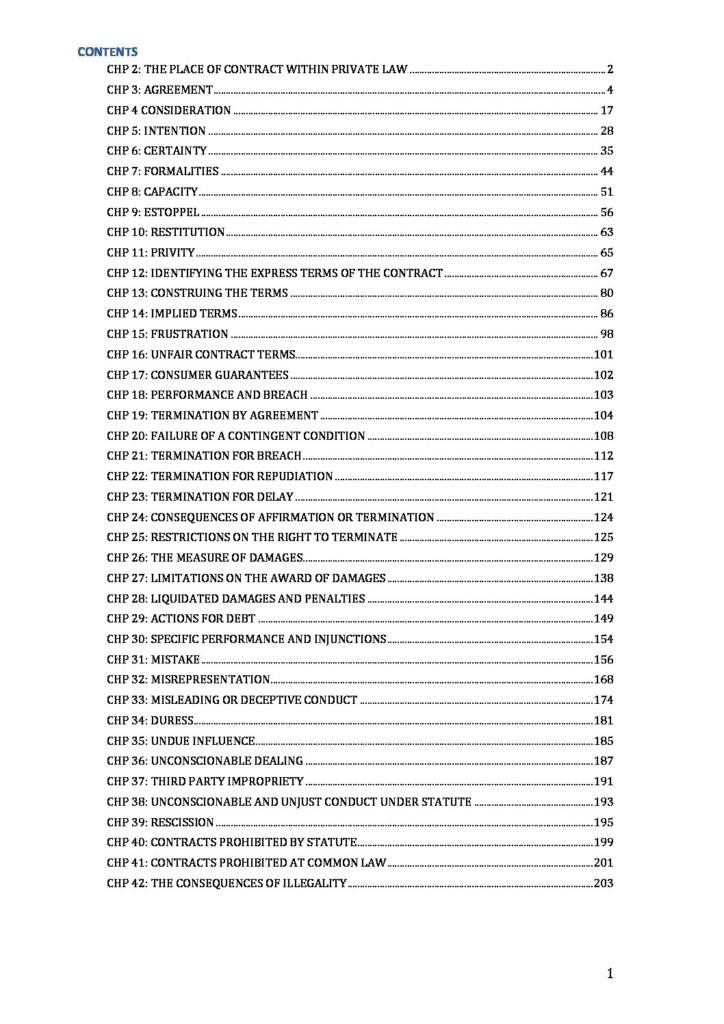 Contracts (LAWS1075 & JURD7175) complete textbook summary notes
