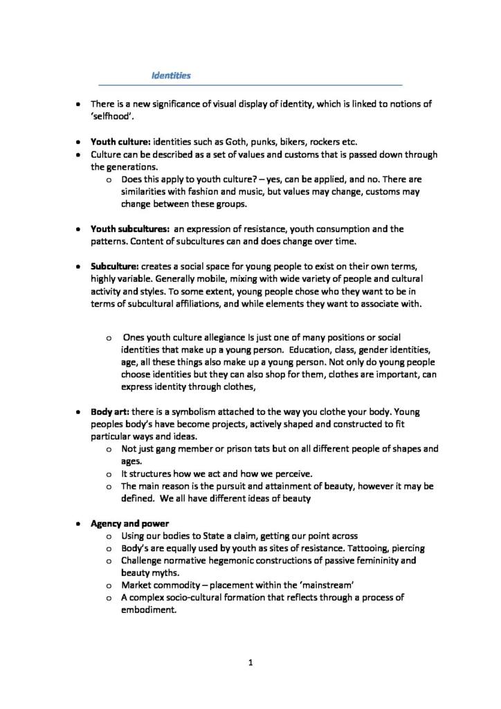 Youth Realities (HSRV104) lecture notes with essays & assessment