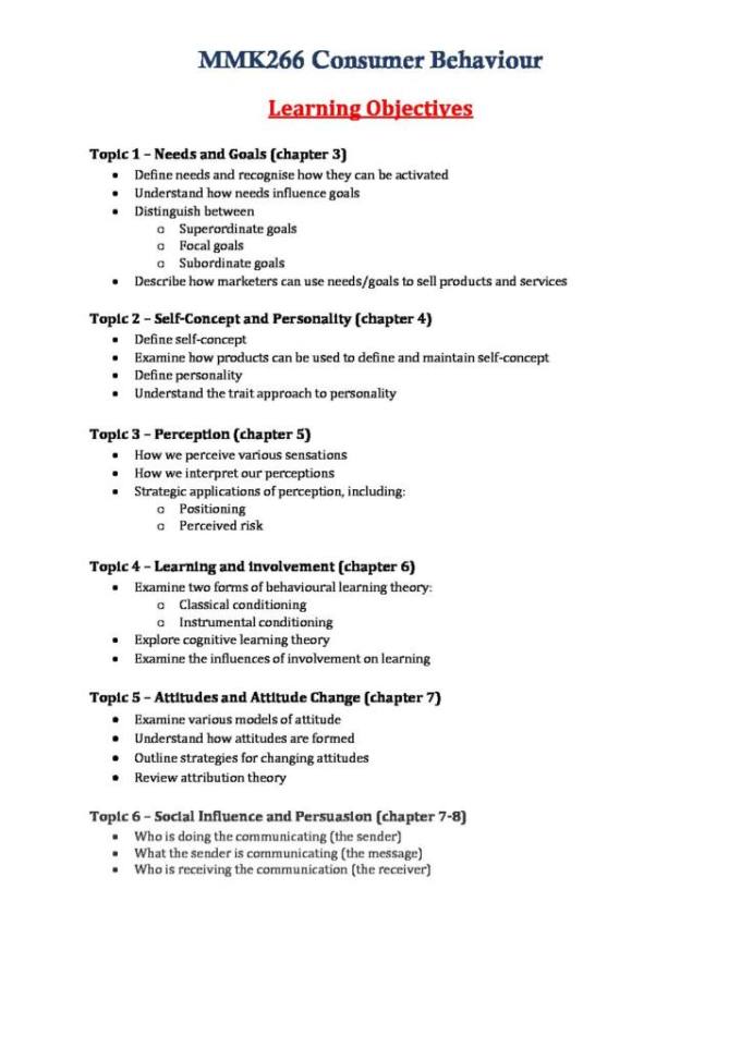 Notes for Consumer Behaviour (MMK266) at Deakin University | StudyLast