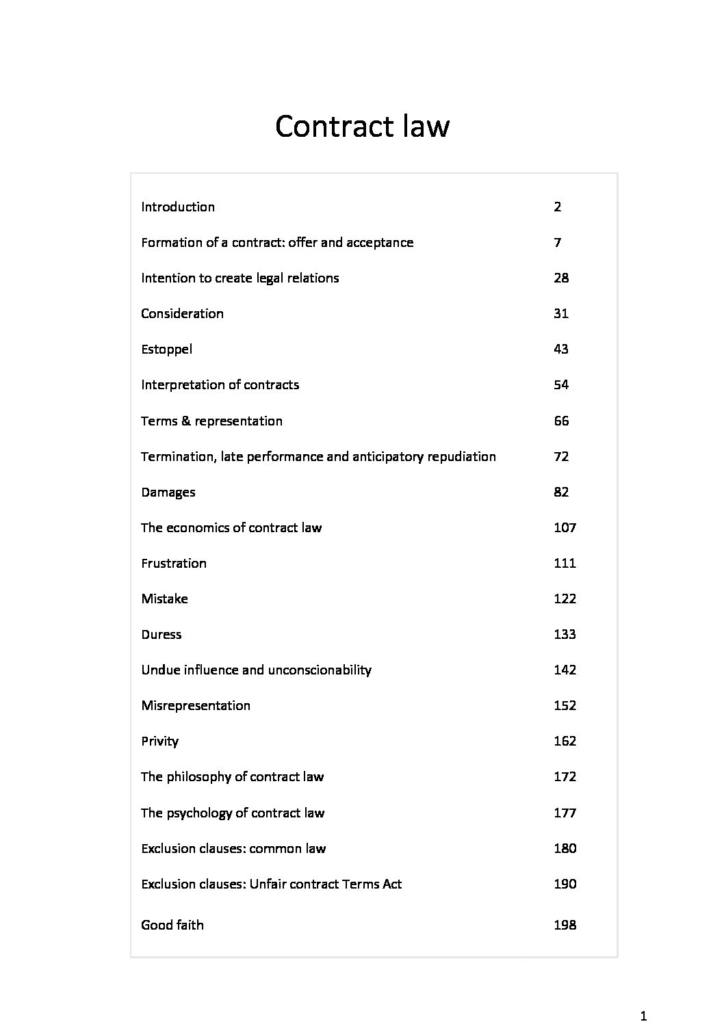 Contract Law (LA243) complete notes