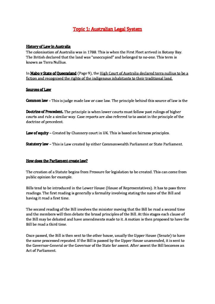 Law for Commerce (MLC101) complete HD notes