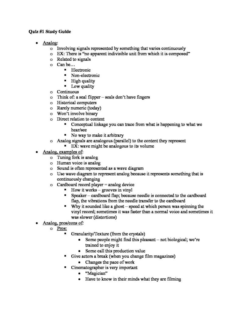 Digital Media Foundations (COMM 362) study guides for Quiz 1 & 2