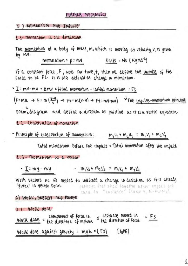 Further Mechanics 1 – Edexcel A level Further Mathematics (Year 2) complete notes