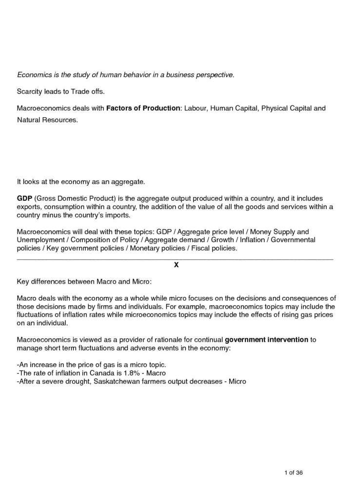 IB Economics SL – Macroeconomics full notes