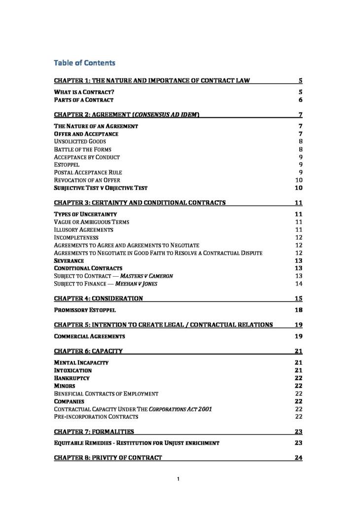 Contract Law (LAWS105) HD notes