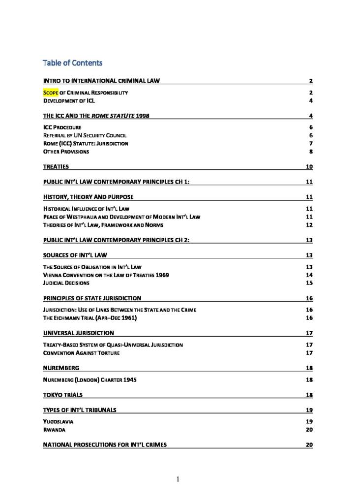 International Criminal Law (LAWS416) HD course notes