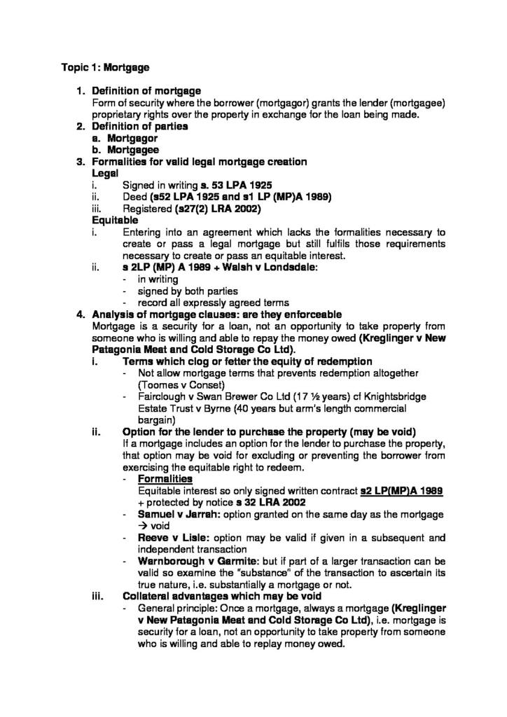 Property/Land Law (GDL BTT) notes