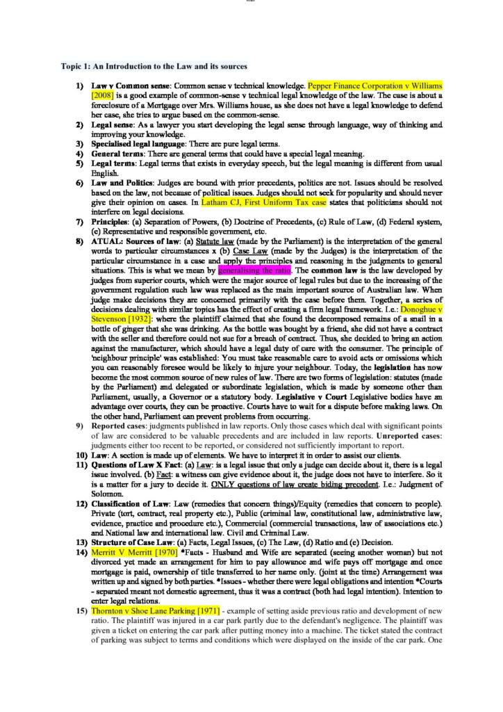 Legal Institutions revision notes (LEC) LPAB 01