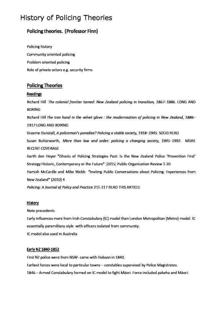 Issues in Policing and Prosecution (CRJU307) notes