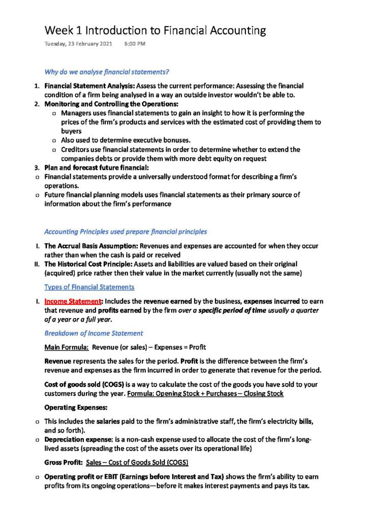 Accounting for Business Decisions A (22107) full course summary