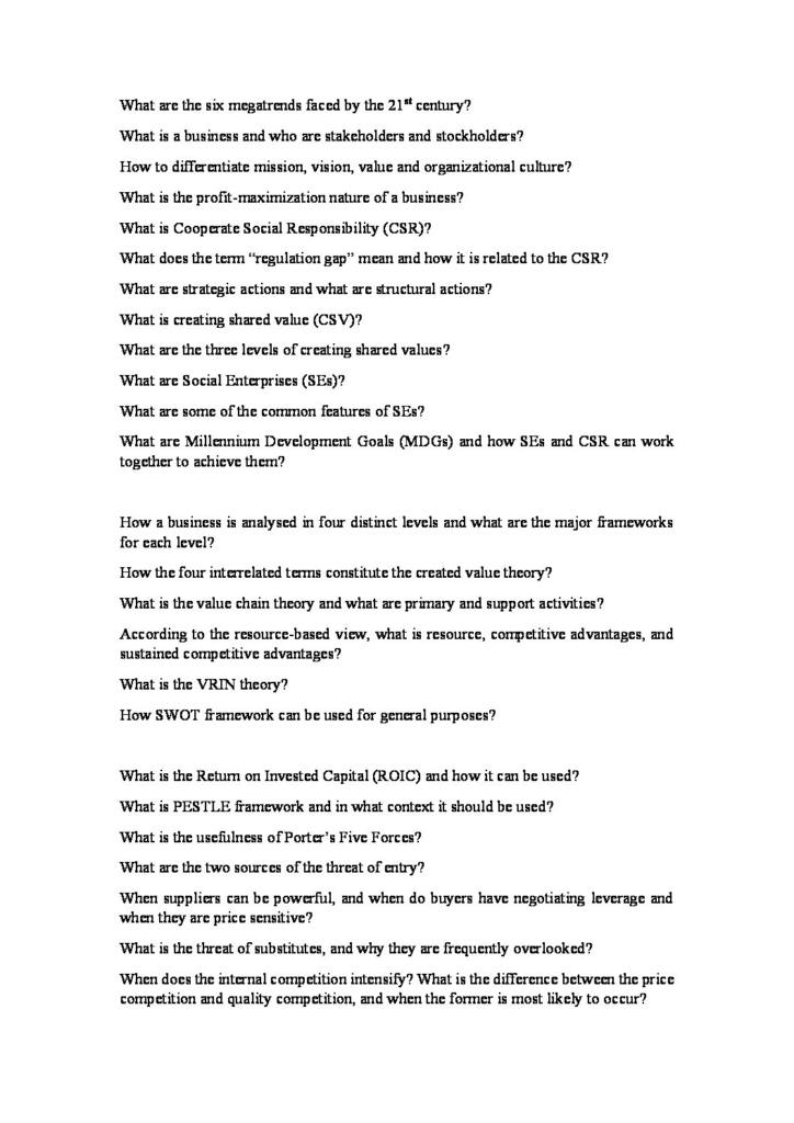 Future of Business (BUSS1000) comprehensive final notes