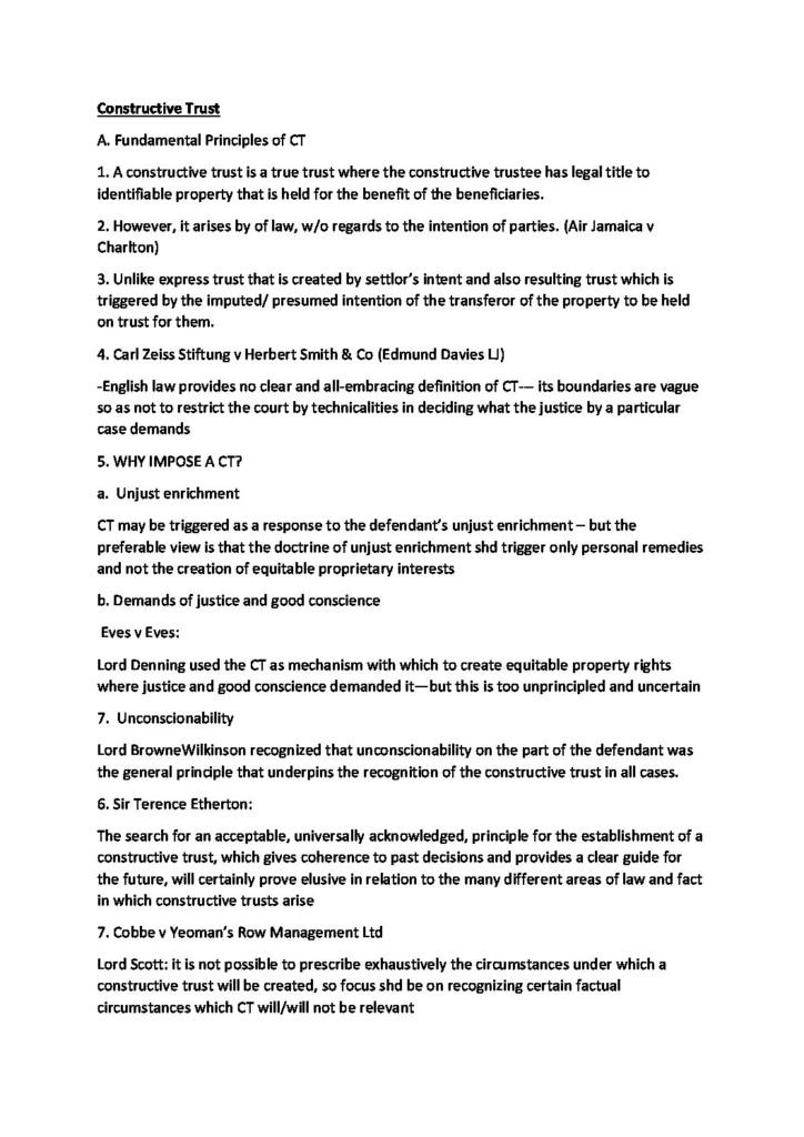 Equity and Trusts (CL6331) problem question answer guide