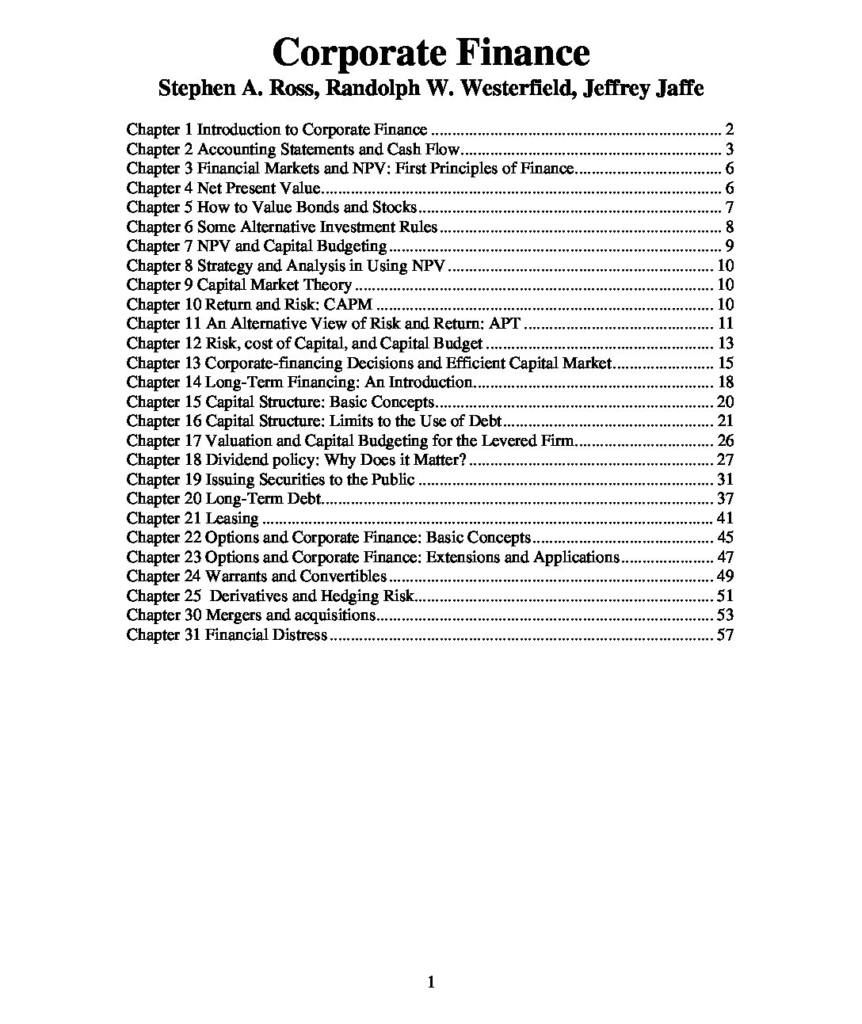 Corporate Finance full textbook summary for FNCE90042