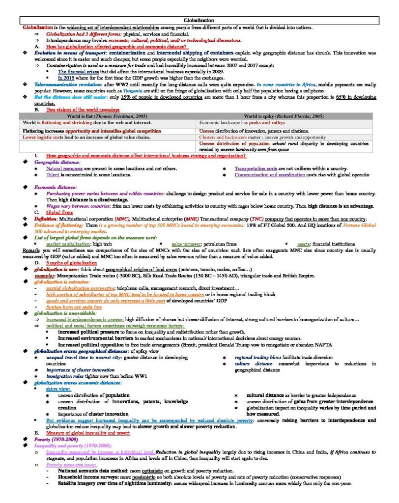 International Business (MGCR 382) exam notes