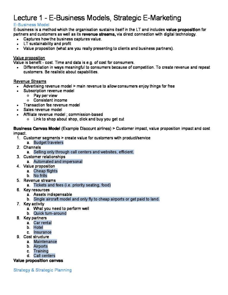 Digital Marketing (MKTG3006) HD notes