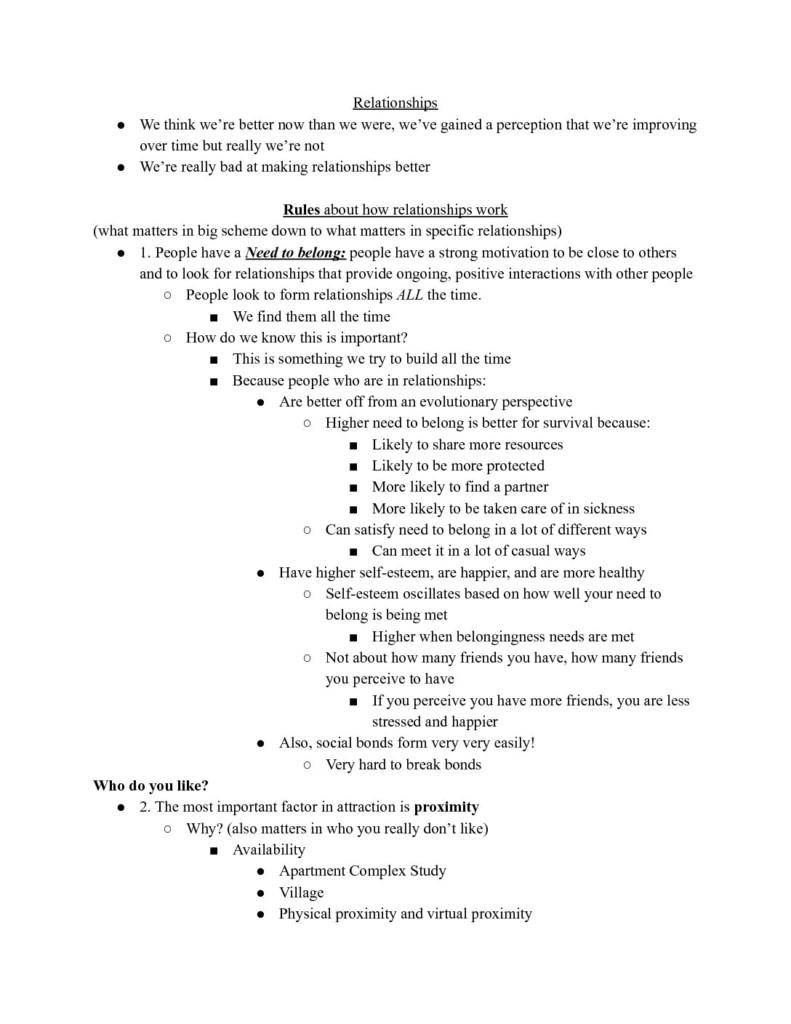 Social Psychology (PSCL 315) Exam II notes