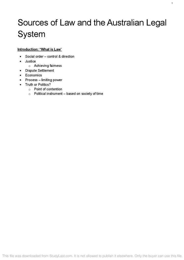 Foundations of Law (LAWS1006) full notes with readings