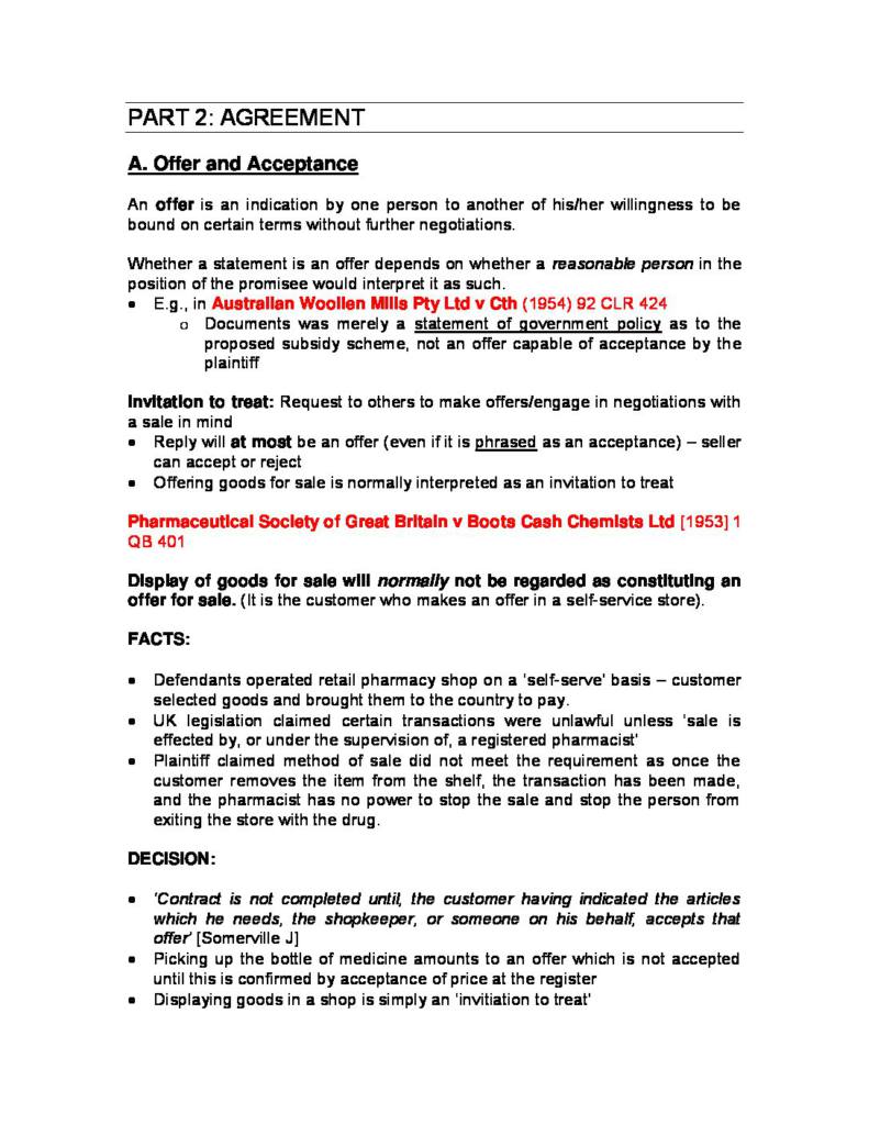 Contracts (LAWS1015) USYD exam notes
