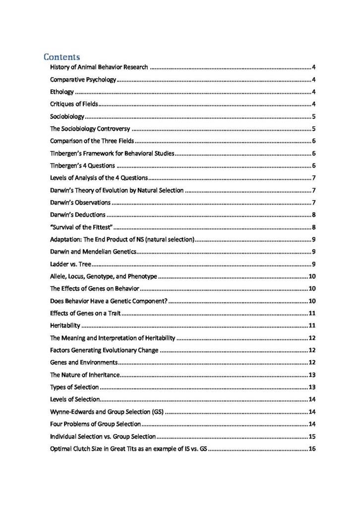 Animal Behaviour (ZOOL30006) summary notes