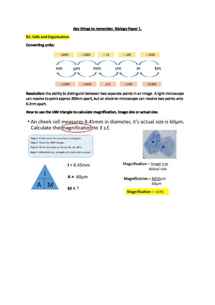 AQA GCSE Biology Paper 1 exam guide
