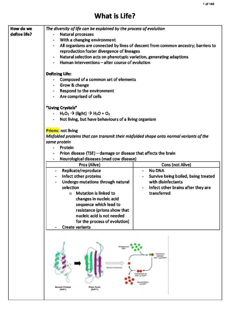 Notes for Biomolecules and Cells (BIOL10002) at University of Melbourne