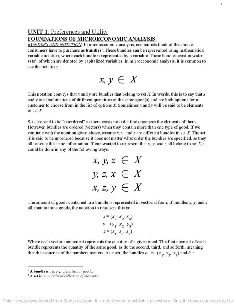 Microeconomic Theory (ECON2203) full notes
