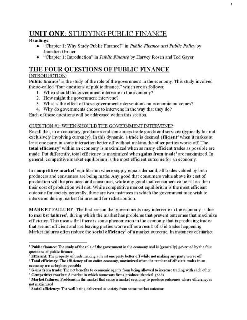 Public Finance (ECON3365) full notes
