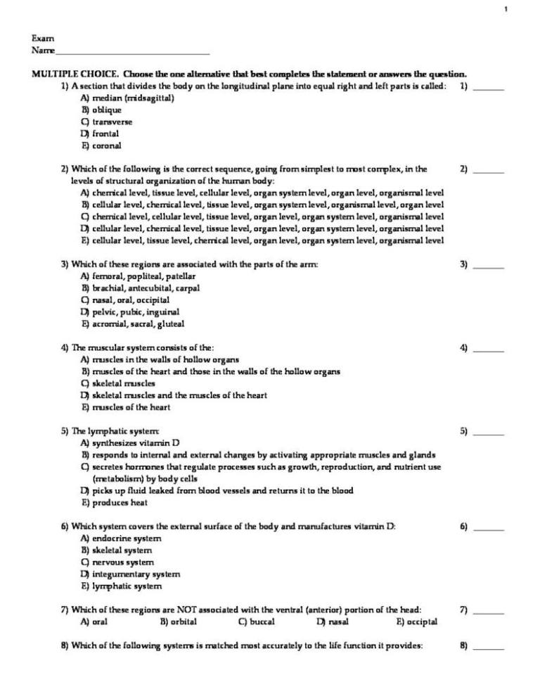 Essentials of Human Anatomy &amp; Physiology 10e test bank StudyLast
