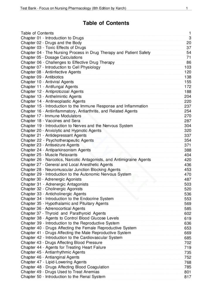 Focus on Nursing Pharmacology 8th Edition test bank