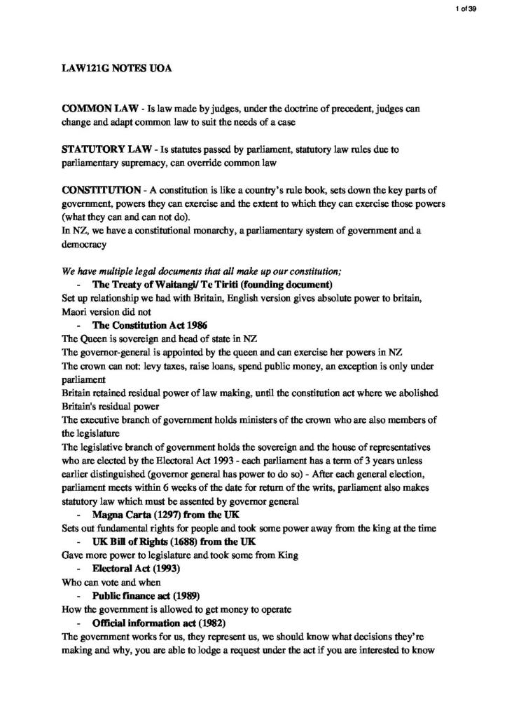 Law and Society (LAW 121G) review notes