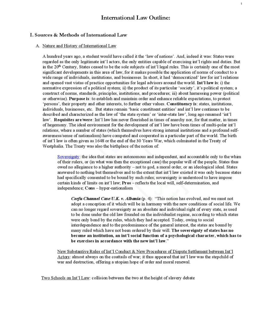 International Law (LAW 770) outline for final exam