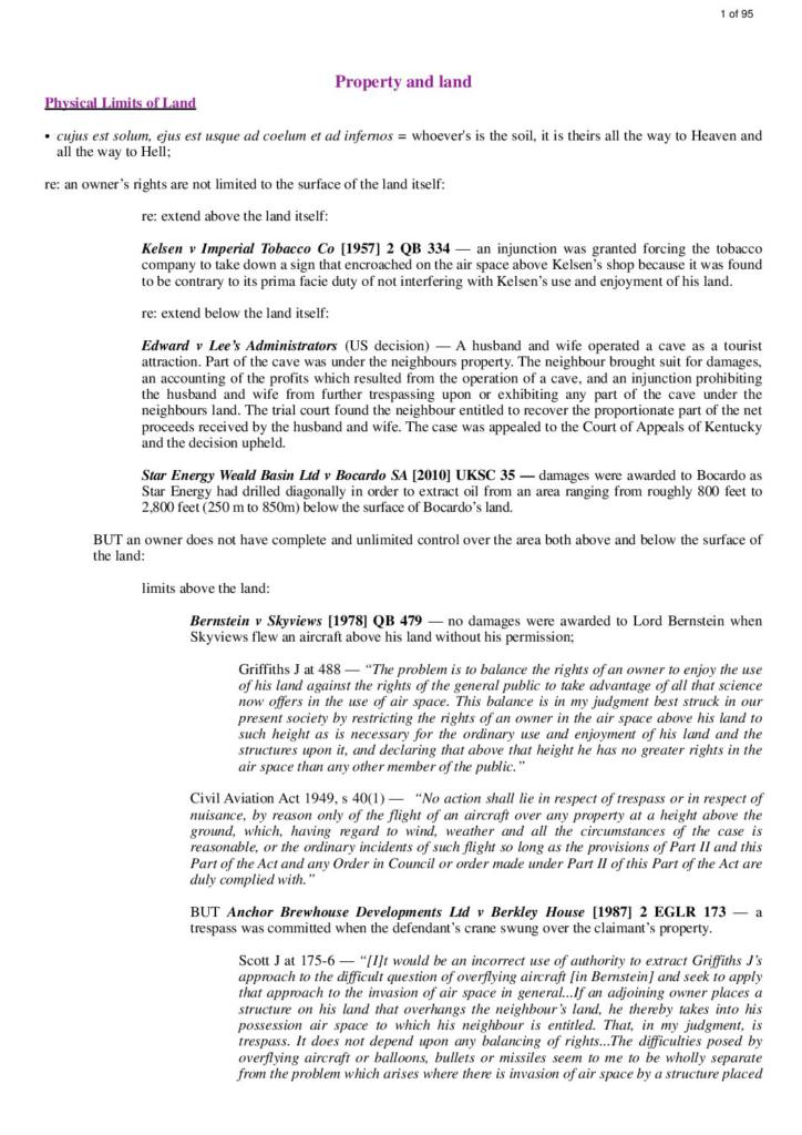 Property Law I (LAWS0002) complete notes