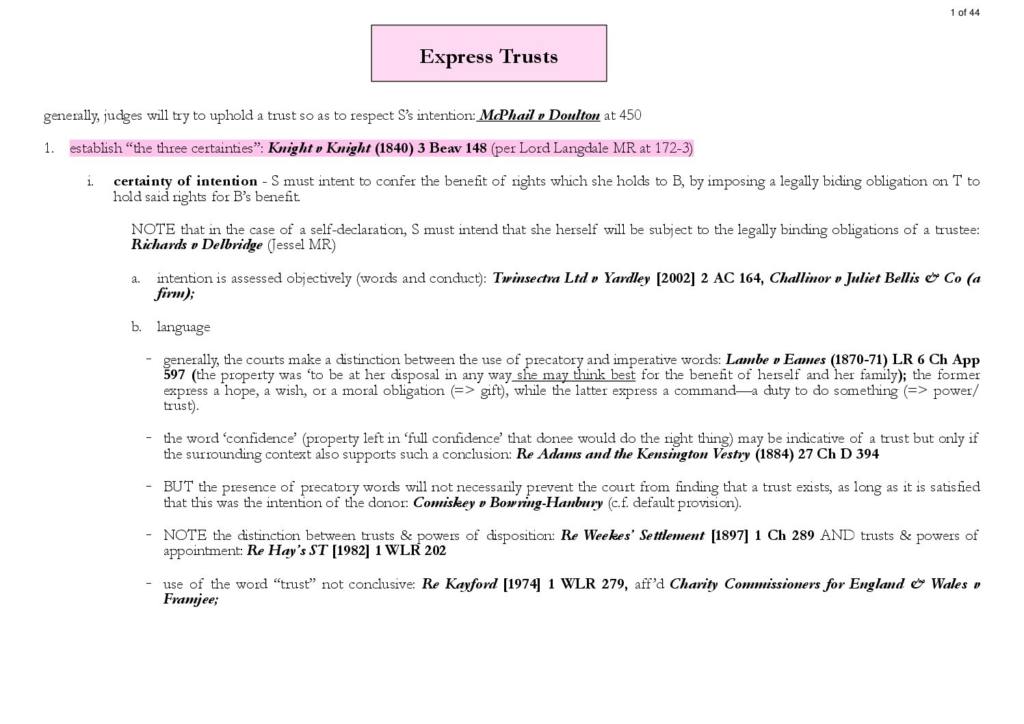Property Law II (LAWS0010) revision notes
