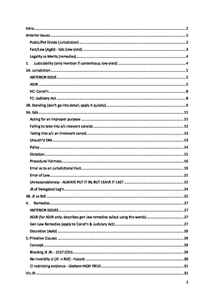 Administrative Law (LAWS50032) H1 final exam notes