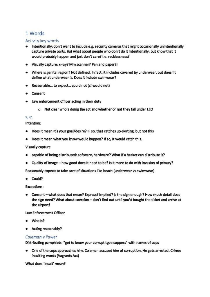 Criminal Law and Procedure (LAWS50034) exam notes
