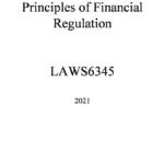 Principles of Financial Regulation (LAWS6345) complete notes