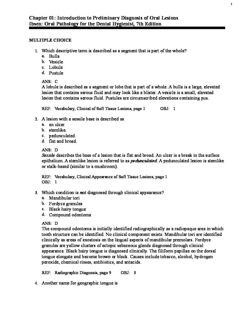 Oral Pathology for the Dental Hygienist 7th Edition test bank StudyLast