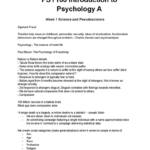 Introduction to Psychology A (PSY100) complete course notes