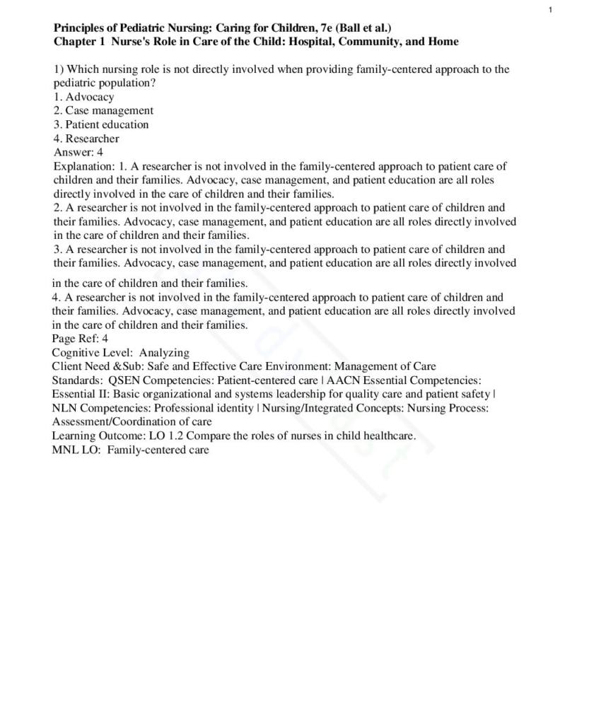 Principles of Pediatric Nursing: Caring for Children 7th Edition test bank