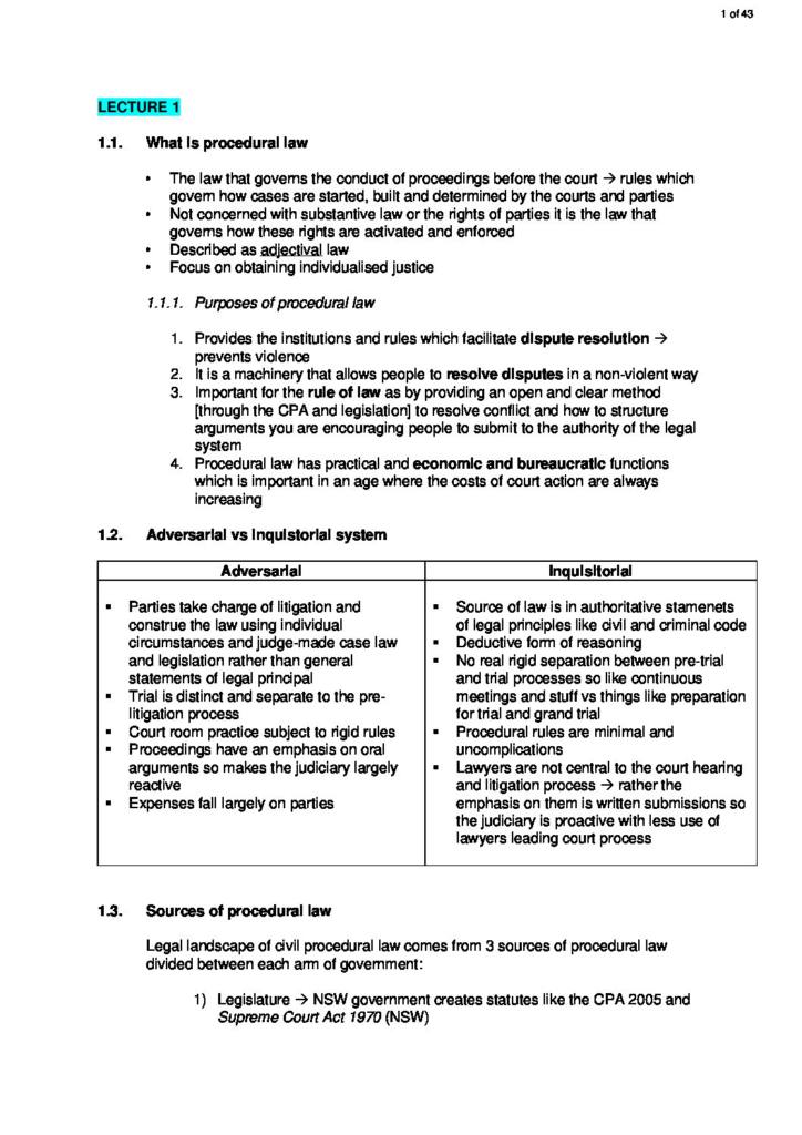 Civil Practice (70104) final notes