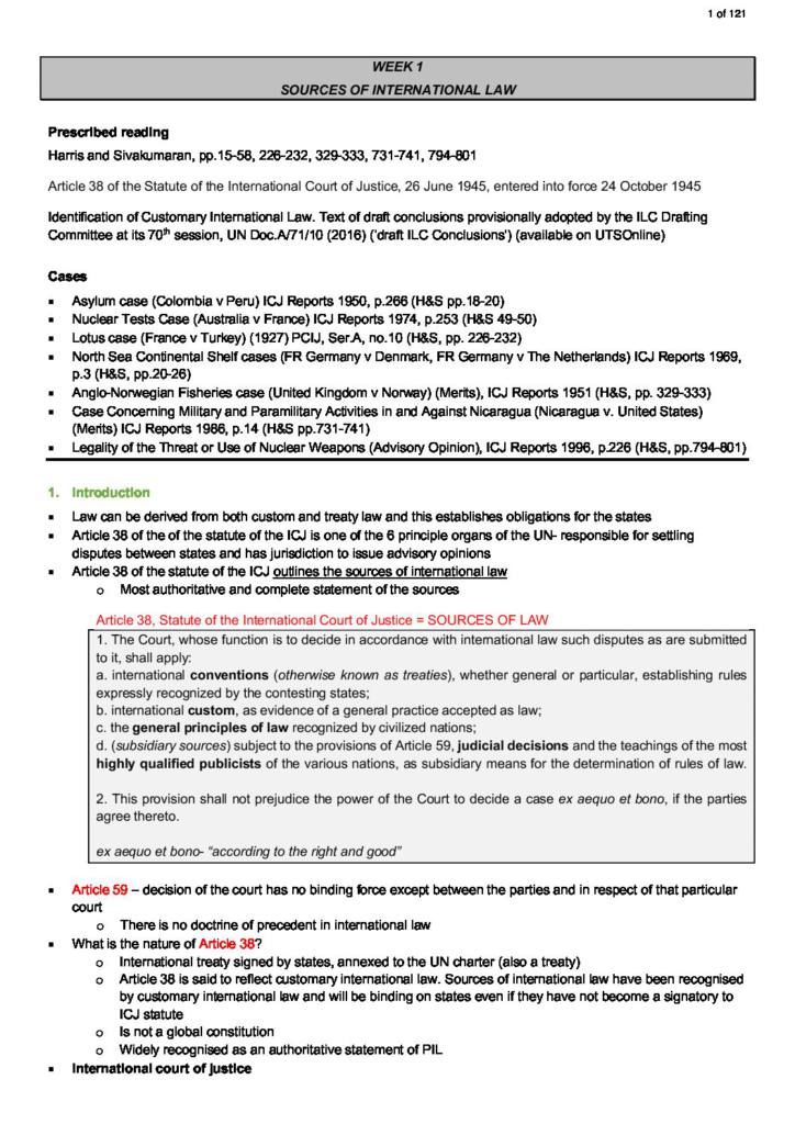 Public International Law (70108) full notes