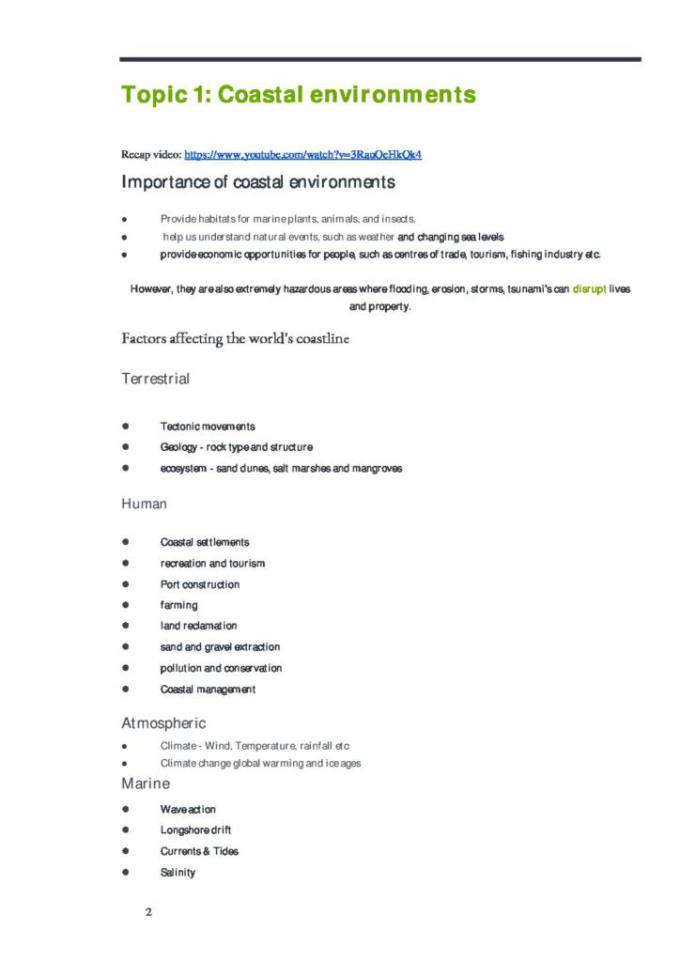 Notes for Geography (9696) at Cambridge International (GCE) AS and A