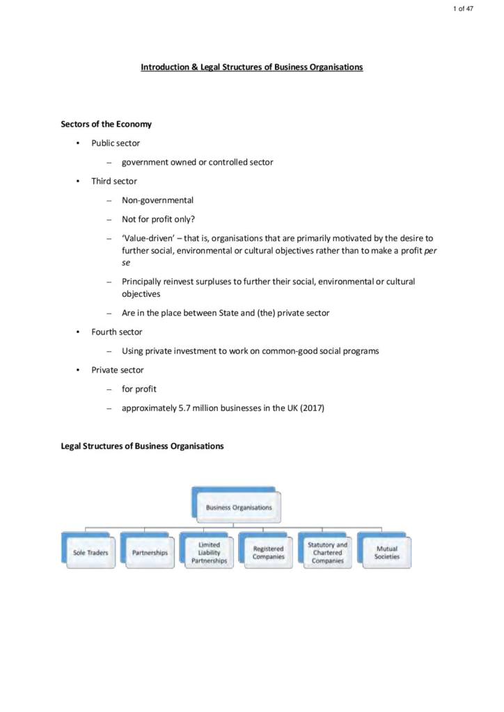 Company Law (NTU LLB) lecture notes