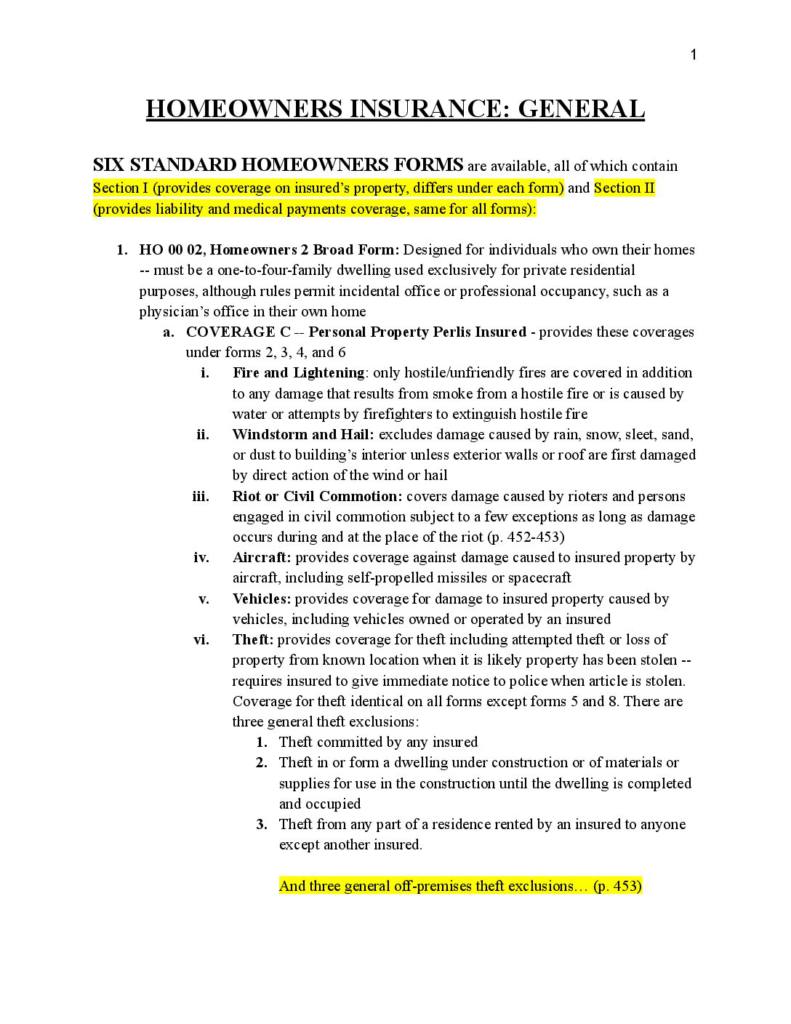 Insurance & Risk Management (LGST 4140) final exam notes