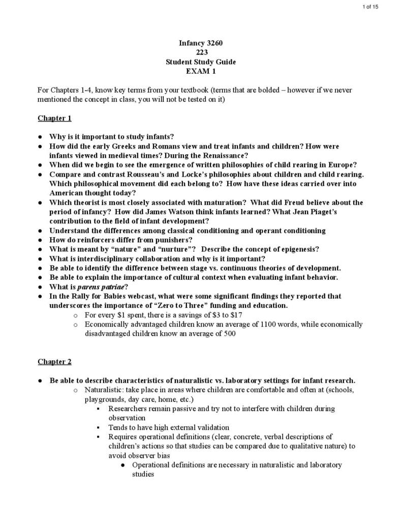 Infancy (PSYC 3260) Exam 1 notes
