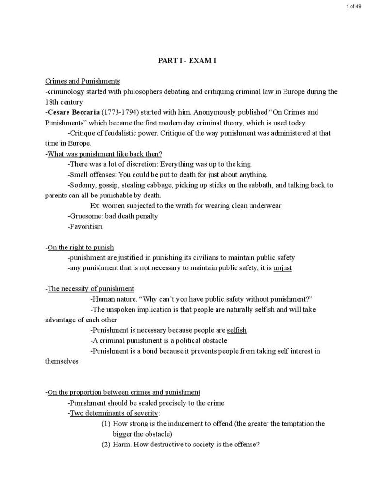 Criminology at SUNY Albany exam notes