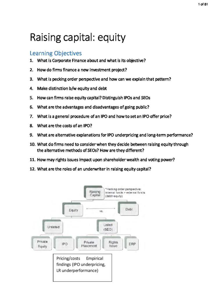 Corporate Finance (FNCE30002) complete H1 notes