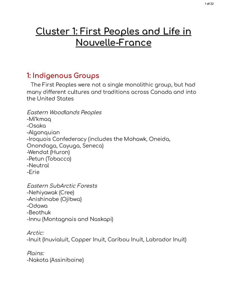 First Peoples and Nouvelle-France (to 1763) review