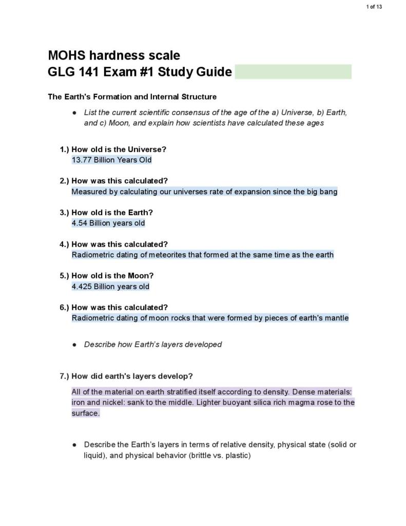 Geology of U.S. National Parks (GLG 141) exam 1 notes
